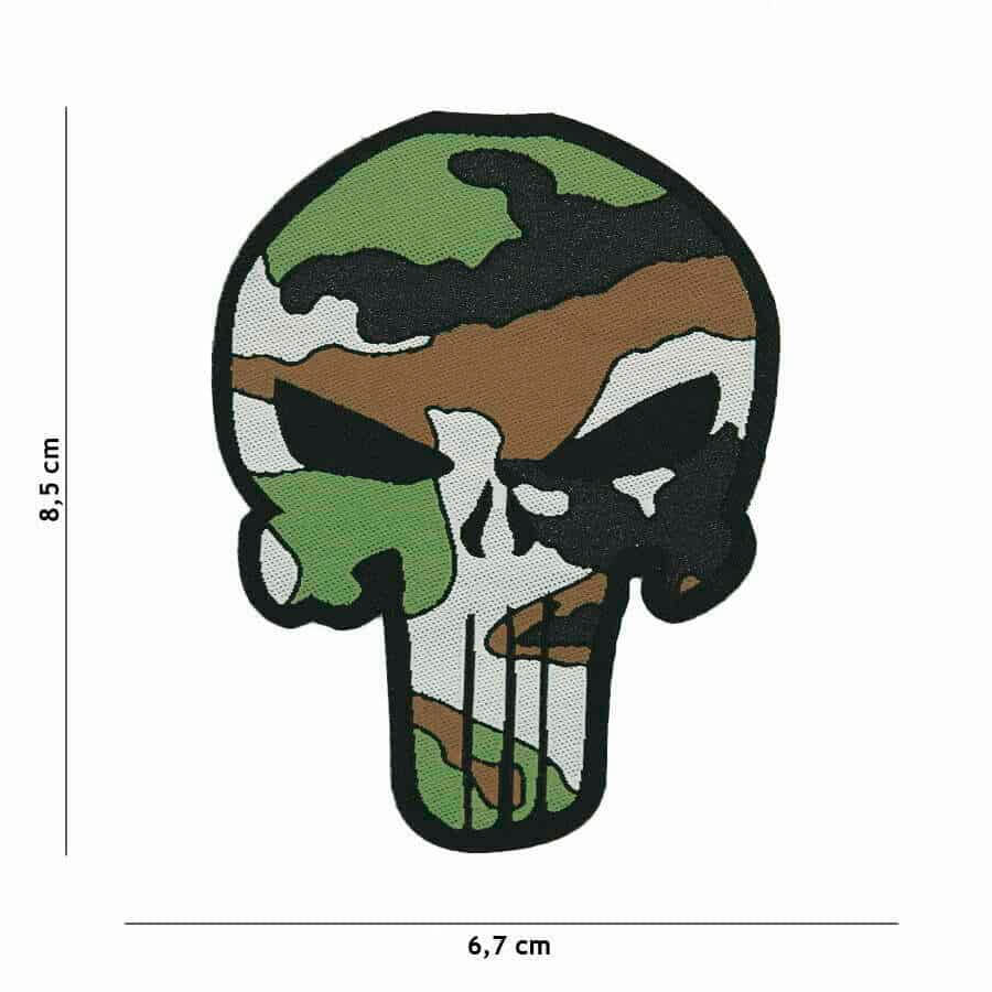 Embleem Stof Fijn Geweven Punisher Woodland Darkshop