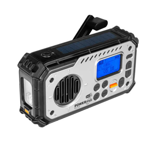 POWERplus Bison USB Solar Dynamo DAB+ FM Radio | Bluetooth Speaker | LED Zaklamp | Powerbank | SOS Alarm | Klok | Noodradio